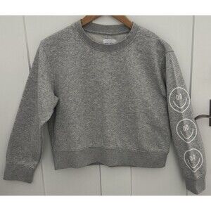 Vanilla Star “Triple Smiley” Smiley Sleeve Crewneck Sweatshirt Gray Teen Medium